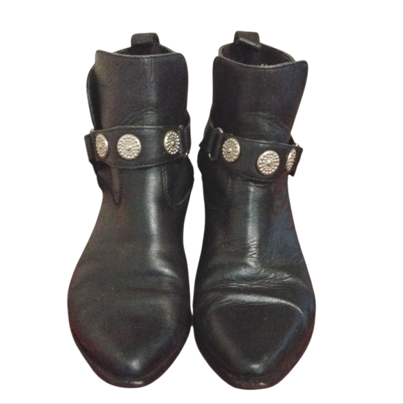 Code West Women's Black Western Boots Buckled Cowgirl Ankle Booties Sz 6 - Picture 3 of 9